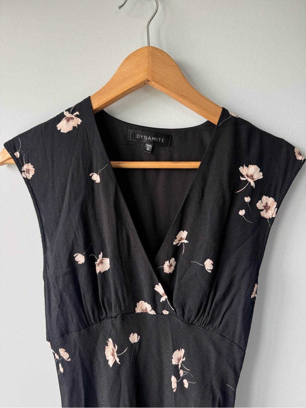 Dynamite Black Maxi Dress with Blush Floral Print - Picture 2 of 5
